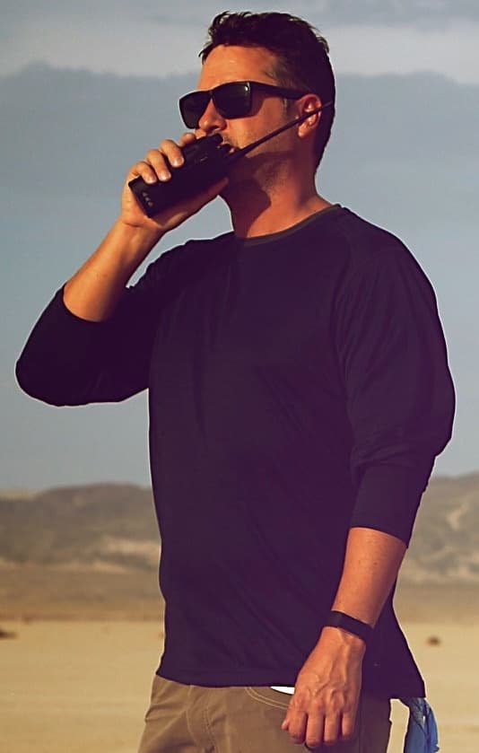 Justin Towery on set