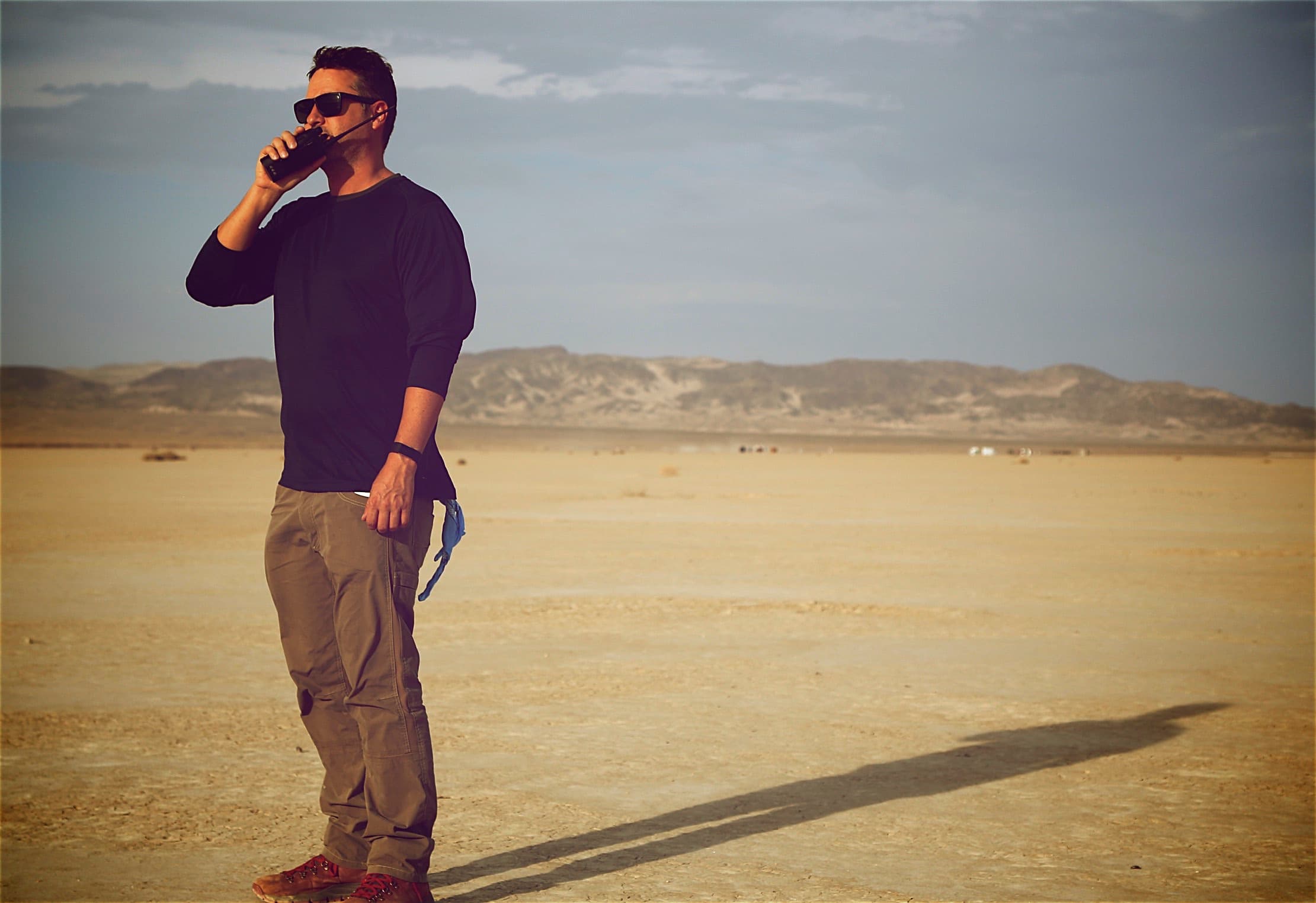 Justin Towery on set